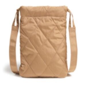 Vera Bradley tan slim easy crossbody. Drawstring closure. Adjustable strap. NWT